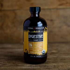 Digestive Tonic: raw apple cider vinegar infused with ginger, lemon and herbs by Herbal Revolution Maine